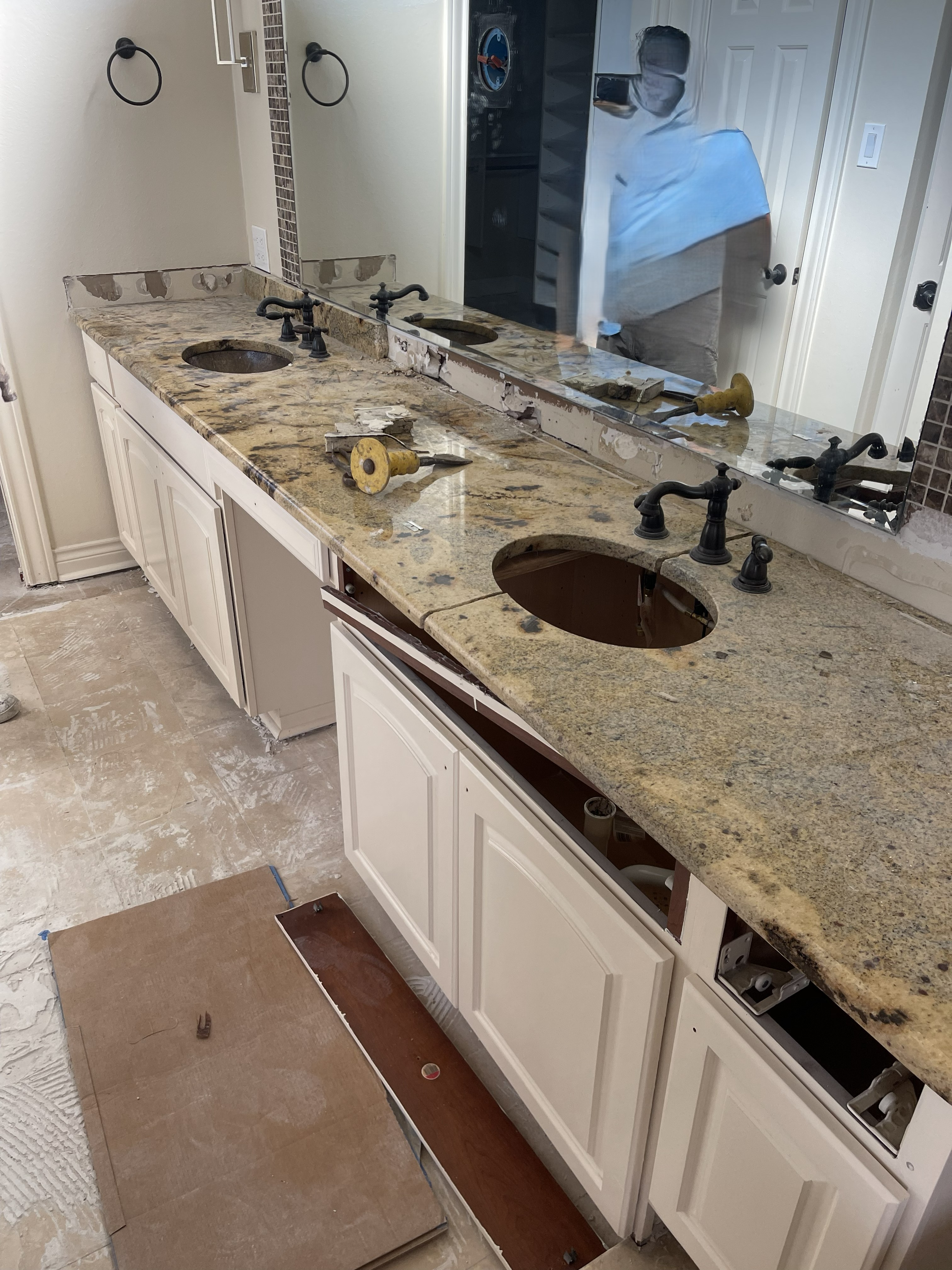 Before cabinet and mirror