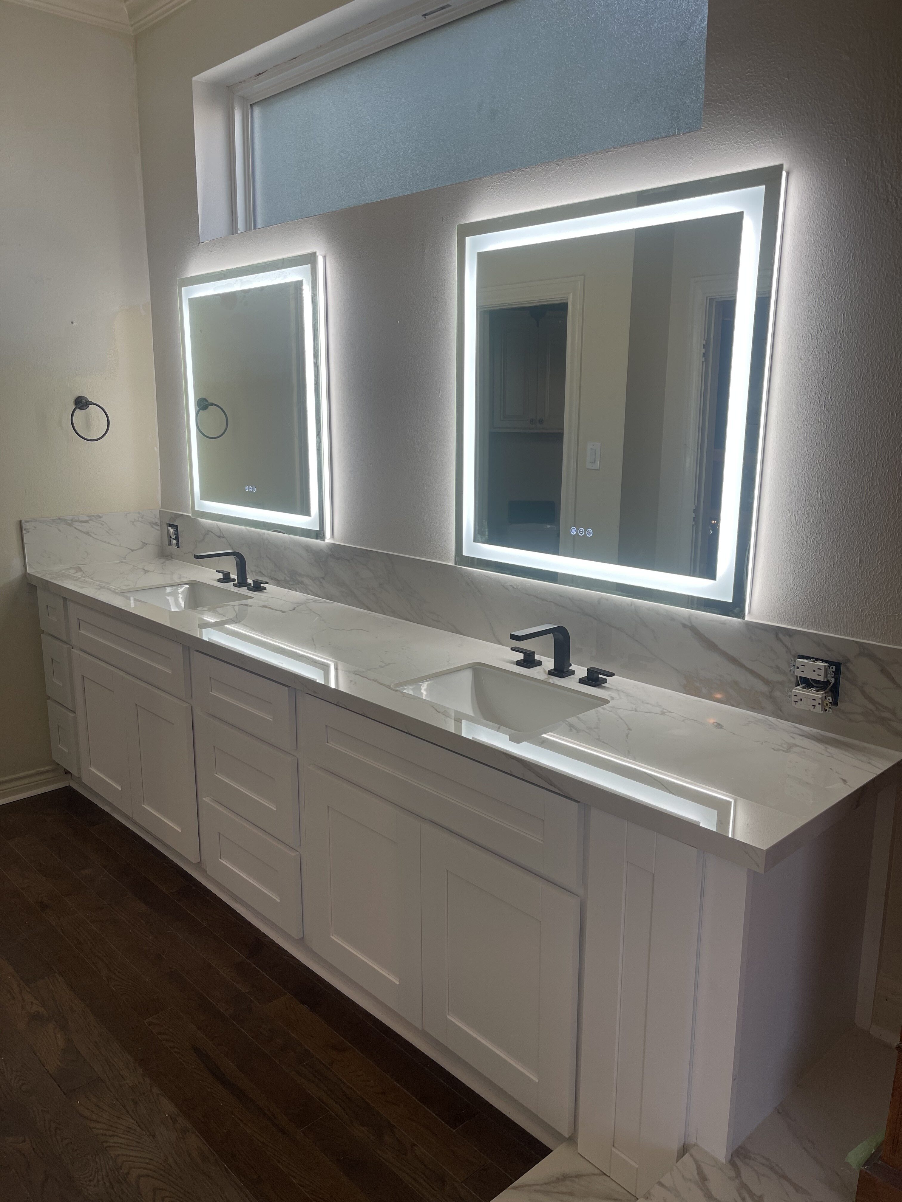 After New Cabinets and Mirrors installation